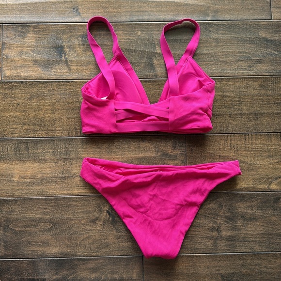 LSpace Pink Ribbed Bikini Set - Picture 2 of 3